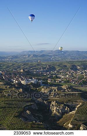 View Of Cappadocia From A Hot Air Balloon; Cappadocia, Turkey View Large Photo Image Stock Image - View Of Cappadocia From A Hot Air Balloon; Cappadocia, Turkey. Fotosearch