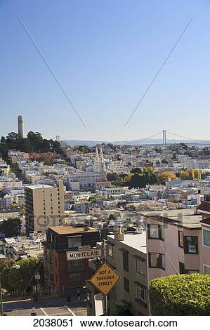 View Of City From Atop Russian Hill And Lombard Street; San Francisco California United States Of America View Large Photo Image Stock Image - View Of City From Atop Russian Hill And Lombard Street; San Francisco California United States Of America. Fotosearch