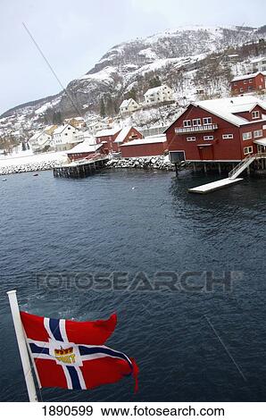 Stock Photo - View Of Coastal Town From Ship. Fotosearch