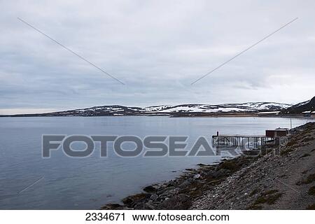 Stock Image - View Of Coastline; Fjord, Norway. Fotosearch