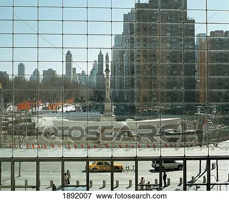View Of Columbus Circle Reflecting In Skyscraper On Manhattan View Large Photo Image Stock Photo - View Of Columbus Circle Reflecting In Skyscraper On Manhattan. Fotosearch