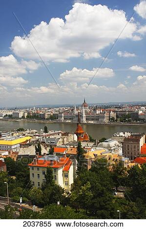 View Of Danube River Through The Capital City; Budapest Hungary View Large Photo Image Stock Photography - View Of Danube River Through The Capital City; Budapest Hungary. Fotosearch