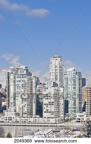 View Of Downtown In Winter, Vancouver, British Columbia View Large Photo Image Stock Photo - View Of Downtown In Winter, Vancouver, British Columbia. Fotosearch