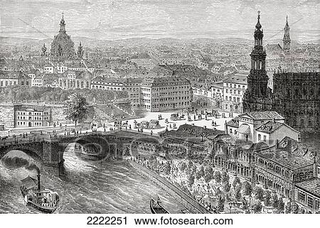 View Of Dresden, Germany In The 19Th Century. From Pictures From The German Fatherland Published C. 1880. View Large Photo Image Stock Image - View Of Dresden, Germany In The 19Th Century. From Pictures From The German Fatherland Published C. 1880.. Fotosearch