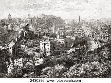 View of Edinburgh, Scotland from the Calton Hill in the 19th century. From Cities of the World, published c. 1893. View Large Photo Image Stock Photograph - View of Edinburgh, Scotland from the Calton Hill in the 19th century. From Cities of the World, published c. 1893.. Fotosearch