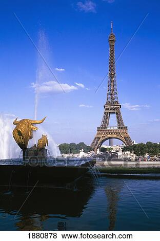 Stock Photo - View Of Eiffel Tower From Fountain.. Fotosearch