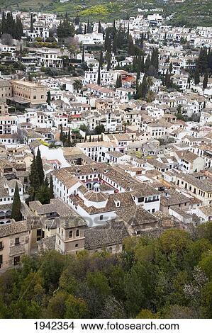 Picture - View Of Granada From Alhambra; Granada Andalusia Spain. Fotosearch