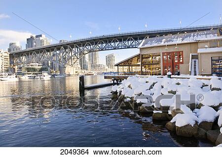 Picture - View Of Granville Island And Granville Bridge, Vancouver, British Columbia. Fotosearch