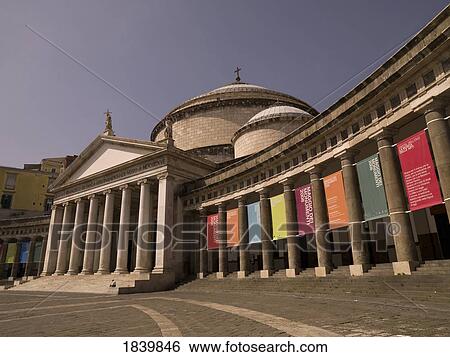 Stock Photograph - View Of Historic Church; Naples, Italy. Fotosearch