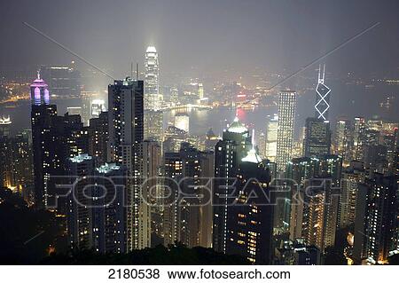 Stock Photo - View Of Hong Kong From The Peak Hong Kong. Fotosearch