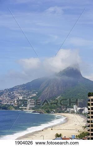 Stock Photograph - View Of Ipanema Beach And Hotels, Rio De Janeiro, Brazil. Fotosearch