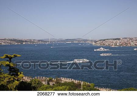 Stock Photo - View Of Istanbul Across Bosphorus River From Topkapi Palace; Istanbul Turkey. Fotosearch