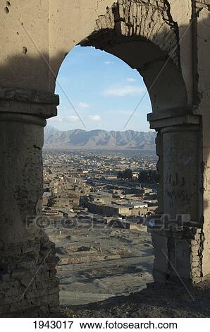 Stock Photo - View Of Kabul From The Tomb Of Sultan Mohammad On The Tapa Maranjan Ridge,, Afghanistan. Fotosearch