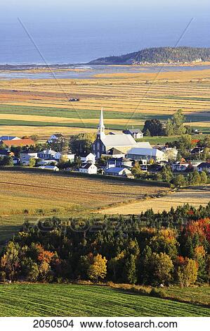 View Of Kamouraska Village And St. Lawrence River At Sunrise, Bas-Saint-Laurent Region, Quebec View Large Photo Image Picture - View Of Kamouraska Village And St. Lawrence River At Sunrise, Bas-Saint-Laurent Region, Quebec. Fotosearch
