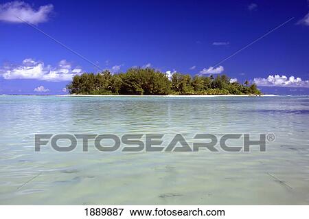 Stock Photo - View Of Koromir Islands From Muri Lagoon. Fotosearch