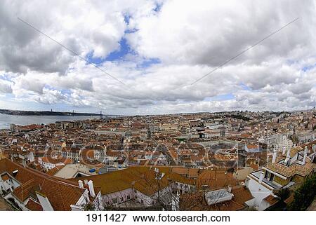 View Of Lisbon From The Castle Of St Jorge, Lisbon, Portugal View Large Photo Image Stock Photo - View Of Lisbon From The Castle Of St Jorge, Lisbon, Portugal. Fotosearch