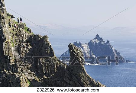 View of Little Skellig from Skellig Michael; Skellig Islands, County Kerry, Ireland, UK View Large Photo Image Stock Photograph - View of Little Skellig from Skellig Michael; Skellig Islands, County Kerry, Ireland, UK. Fotosearch