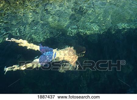 View Of Male Swimmer Underwater, Aerial View View Large Photo Image Stock Photo - View Of Male Swimmer Underwater, Aerial View. Fotosearch