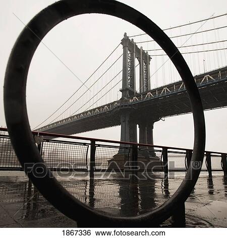 Stock Photograph - View Of Manhattan Bridge, New York City; New York City, New York, Usa. Fotosearch