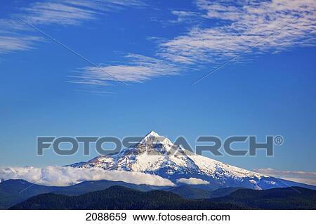 Stock Photo - View Of Mount Hood From Larch Mountains; Oregon United States Of America. Fotosearch