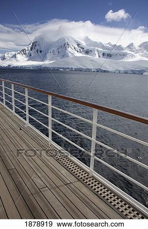 Stock Photo - View Of Mountains From Deck Of Ship. Fotosearch