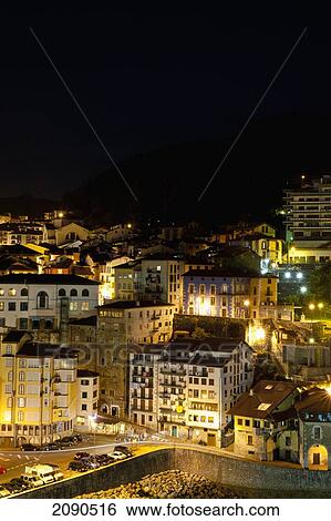 View Of Mutriku's Harbor At Night, Mutriku, Basque Country, Spain View Large Photo Image Stock Photograph - View Of Mutriku's Harbor At Night, Mutriku, Basque Country, Spain. Fotosearch