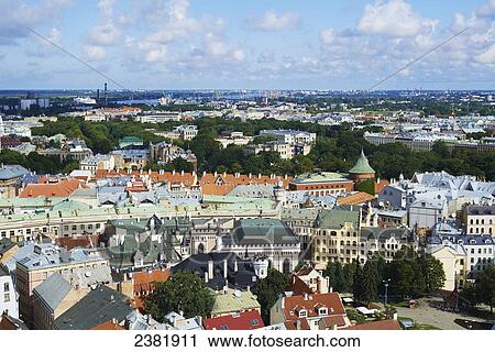 View of Old Riga from St. Peter's Lutheran Church; Riga, Latvia View Large Photo Image Stock Image - View of Old Riga from St. Peter's Lutheran Church; Riga, Latvia. Fotosearch