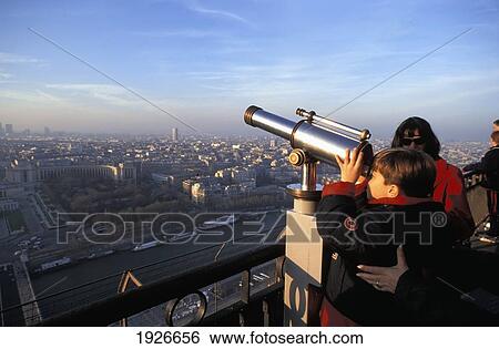 Stock Photograph - View Of Platform Of Eiffel Tower. Fotosearch