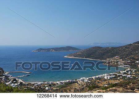 Picture - View of Platis Ghialos on the island of Sifnos; Sifnos, Cyclades, Greek Islands, Greece. Fotosearch
