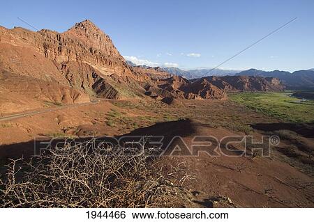 Stock Photograph - View of Quebrada de las Conchas from Tres Cruces, Valles Calchaquies, Salta, Argentina. Fotosearch