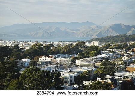 View of San Francisco from Hamon Tower; San Francisco, California, United States of America View Large Photo Image Picture - View of San Francisco from Hamon Tower; San Francisco, California, United States of America. Fotosearch
