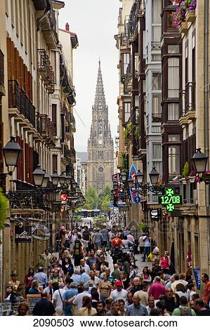 View Of San Vicente Church And Crowd From Santa Maria Church, San Sebastian, Basque Country, Spain View Large Photo Image Stock Image - View Of San Vicente Church And Crowd From Santa Maria Church, San Sebastian, Basque Country, Spain. Fotosearch