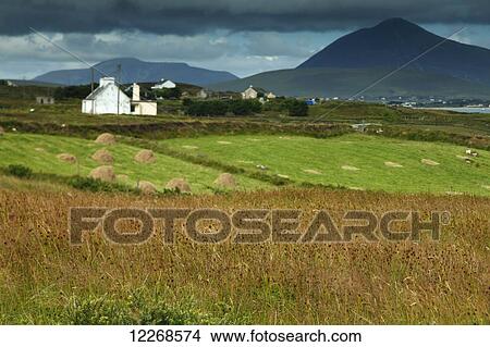 View of Slievemore mountain on Achill island from Inishbiggle island on the Wild Atlantic Way coastal route; County Mayo, Ireland View Large Photo Image Picture - View of Slievemore mountain on Achill island from Inishbiggle island on the Wild Atlantic Way coastal route; County Mayo, Ireland. Fotosearch