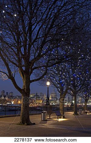 Stock Photo - View of St Paul's Cathedral from the South Bank; London, England. Fotosearch