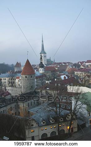 Stock Photo - View Of Tallinn From Toompea, Estonia. Fotosearch