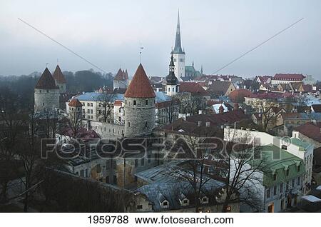 Stock Photo - View Of Tallinn From Toompea, Estonia. Fotosearch