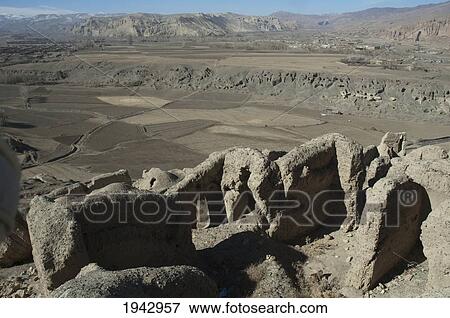 Stock Photo - View Of The Bamiyan Valley From Ruins Of The Citadel Of Shar E Gholgola, Bamian Province, Afghanistan. Fotosearch