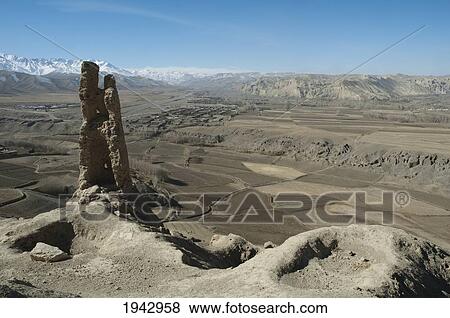 Stock Photo - View Of The Bamiyan Valley From Ruins Of The Citadel Of Shar E Gholgola, Bamian Province, Afghanistan. Fotosearch