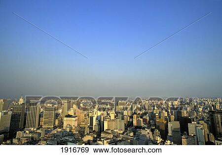 Stock Photo - View Of The Centre Of Town. Fotosearch