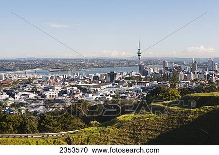 View Of The City Of Auckland And The Sky Tower From Mt. Eden; Auckland, New Zealand View Large Photo Image Stock Image - View Of The City Of Auckland And The Sky Tower From Mt. Eden; Auckland, New Zealand. Fotosearch