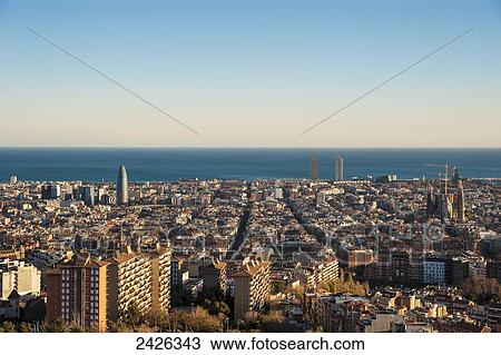 View of the city of Barcelona from Turo de la Rovira; Barcelona, Catalonia, Spain View Large Photo Image Stock Image - View of the city of Barcelona from Turo de la Rovira; Barcelona, Catalonia, Spain. Fotosearch