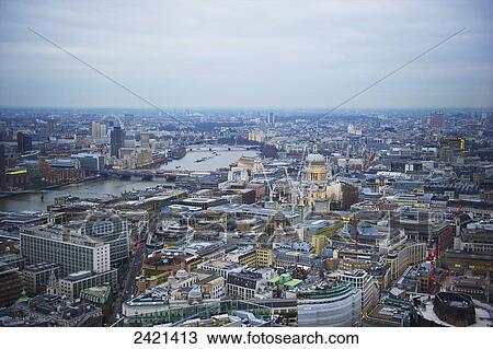 View of the city of London and River Thames; London, England View Large Photo Image Stock Image - View of the city of London and River Thames; London, England. Fotosearch
