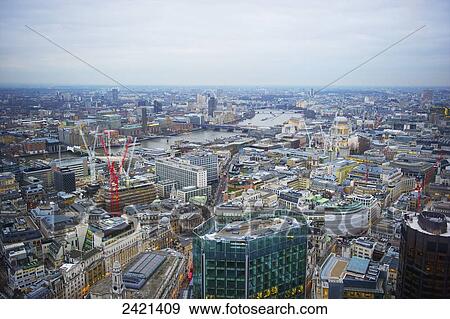 Stock Photo - View of the city of London; London, England. Fotosearch