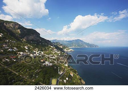 Picture - View of the coast from Monastero Santa Rosa Hotel and Spa, Amalfi coast; Italy. Fotosearch