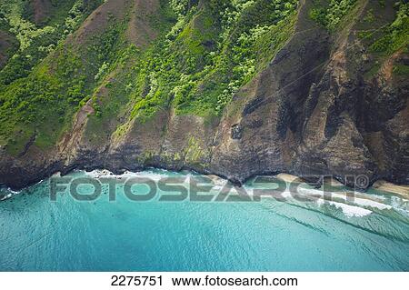 View of the coastline of an hawaiian island; Na Pali coast of Kauai, Hawaii, United States of America View Large Photo Image Stock Image - View of the coastline of an hawaiian island; Na Pali coast of Kauai, Hawaii, United States of America. Fotosearch