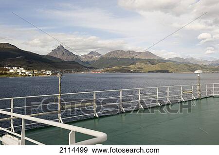Stock Photo - View Of The Coastline Off The Deck Of A Ship; Antarctica. Fotosearch