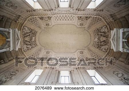 Stock Photo - View Of The Detail Of An Ornate Ceiling In Stockholm Palace; Stockholm Sweden. Fotosearch
