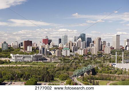 View Of The Downtown Core With A Bridge Over The North Saskatchewan River; Edmonton Alberta Canada View Large Photo Image Stock Image - View Of The Downtown Core With A Bridge Over The North Saskatchewan River; Edmonton Alberta Canada. Fotosearch
