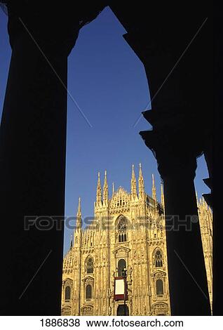 Stock Photo - View Of The Duomo Through Columns. Fotosearch