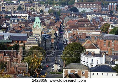 Stock Photo - View of the High Street; Winchester, Hampshire, England. Fotosearch